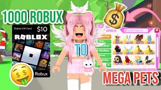 Getting RICH Starting With Only 1000 Robux In Adopt Me! *WE GOT A MEGA GIRAFFE*