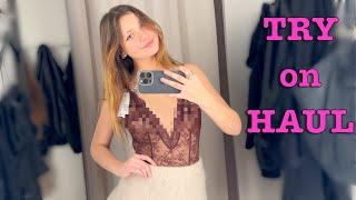 [4K] Black Transparent Blouse | Try On Haul by Ann In Focus (2025)