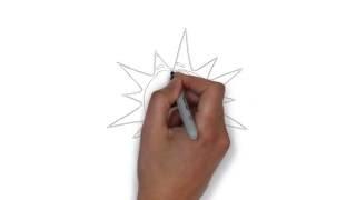 как нарисовать солнце, how to draw a sun