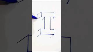 3D Letter "i" Drawing easy #3d #drawing || #shortsfeed #shorts