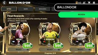 REDEEM CODE ! BALLON D'OR GUIDE - FREE MESSI & RONALDO - FC MOBILE 25