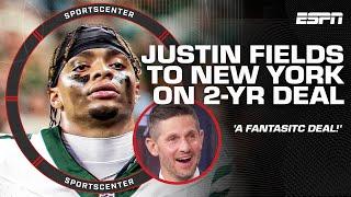  BREAKING  Justin Fields signs 2-yr/$40M deal with New York Jets | SportsCenter