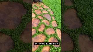DIY Patio Extension #diy #diyprojects #landscape #backyard #vibes #cute #beforeandafter #patio