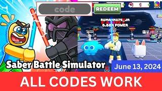 *All CODES WORK* Saber Battle Simulator ROBLOX, June 13, 2024