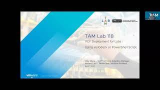 TAM Lab 118 - VCF Deployment for Labs - Using Holodeck or PowerShell Script