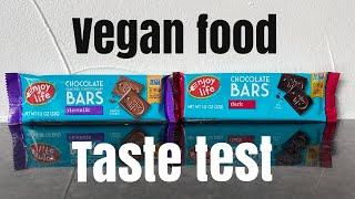 ENJOY LIFE, RICEMILK And DARK CHOCOLATE BAR #enjoylife #veganfoodtastetest #veganchocolatebar