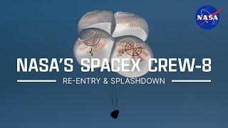 NASA’s SpaceX Crew-8 Re-entry and Splashdown