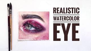 How To Paint a Realistic Eye - Watercolor (speedpaint)