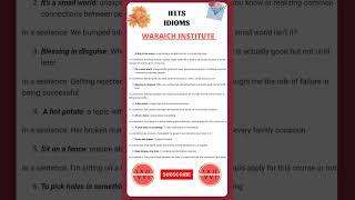 IELTS Speaking IDIOMS for a Band 9 Score | Waraich Institute