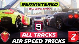 Asphalt 9 | All 14 Tracks Hidden Airspeed Tricks ( Remastered ) - Fury™ ZaYn