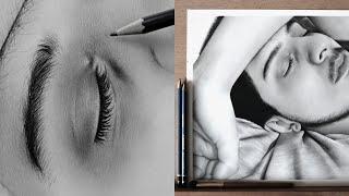 Dreams - Realistic Pencil Drawing of a Male Face (Timelapse)