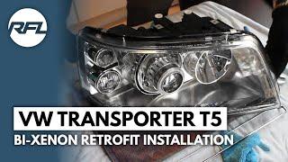 Volkswagen Transporter T5 | Bi-xenon HID Projector Retrofit Headlight Upgrade tutorial DIY