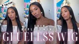 EBIN Replacements: Glueless Viral TikTok Middle Part Wig | Natural Hairline ISEEHair x LovelyBryana