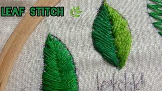 Leaf Stitch|hand embroidery work|boarder work for beginners| #how to make leaf stitch #111