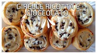  COLAZIONE FACILE E VELOCE - le girelle di sfoglia ripiene di ricotta e cioccolato