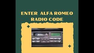 How To Enter Alfa Romeo Radio Code Step By Step