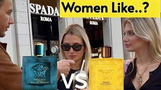 Women React to NEW Versace Eros Energy VS  Versace Eros EDP