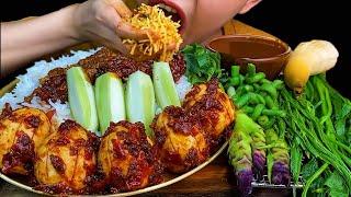 DELICIOUS||SPICY BOILED CHICKEN EGG, SPICY FISH PASTE & WHITE RICE