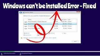 Windows can't be installed on this drive Error Fix / How to Convert MBR / GPT during installation