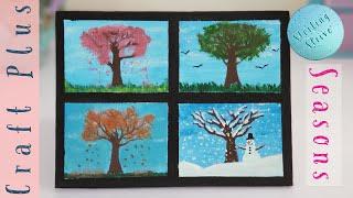 Four Seasons Painting - With Acrylic Paint - On One Canvas