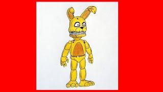 How to draw Plushtrap, Five Nights at Freddy`s characters