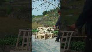7. Western Hunan traditional pine chair : 【horse bench】#production #中国传统技艺  #手工 #手艺人  #countryside