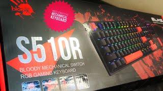 A4TECH Bloody S510R Red switch mechanical RGB Keyboard Unboxing@LinusTechTips