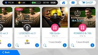 Pes 2018, obtain 192.3k GP and 1.4 Coins, 18A Gold+, ROMARIO & 18A