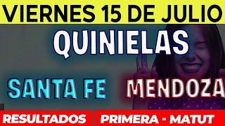 Quinielas Primera y matutina de Santa Fé y Mendoza Viernes 15 de Julio