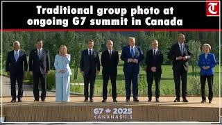 Top world leaders gather for official G7 summit photo session during high-level talks in Canada