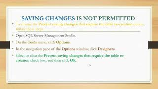 Saving Changes are not permitted in MS SQL