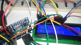 Showing time and date via ds1307 and 16X02 lcd