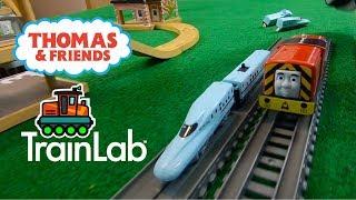 Shinkansen Bullet Train Race | Thomas Tank & Spencer in the Train Lab | Toy train videos for kids