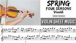 Free Sheet || Spring Four Seasons - Vivaldi || Violin Sheet Music