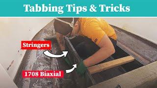 HOW TO FIBERGLASS TABBING for Boat Stringers Transom & other Marine Fiberglass Renovation Projects