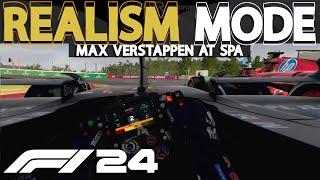 F1 24 REALISM MODE | Max Verstappen at Spa Francorchamps | VR + 100% RACE + NO ASSISTS