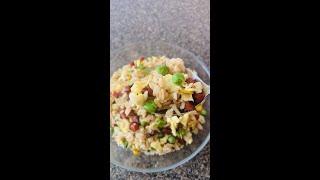 Fried rice with eggs and vegetables /egg fried rice/鸡蛋炒饭的做法，香肠鸡蛋炒房