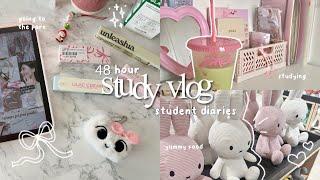 48-hour STUDY VLOG 🫧 | studying for a-levels, good food, relaxing, etc.