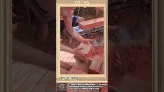 Simple Brick Cutting Machine! Fast Slicing of Clay Bricks with Wire Cutter