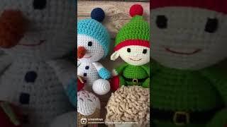 Crochet Amigurumi Christmas ornaments toys doll angel snowman reindeer deer elf gnome Santa Claus