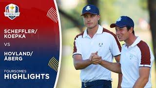 Scheffler/Koepka vs Hovland/Åberg Highlights | 2023 Ryder Cup