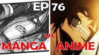 So, MAPPA'S MAJOR DIFFERENCES in Attack on Titan The Final Season Part 2 Episode 76 Anime vs Manga