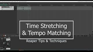 How to time-stretch or match tempo in Reaper. Basic Reaper DAW tutorial.