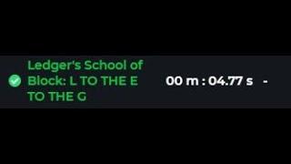 Ledger's school of block |  L to the e to the g | Bug | New