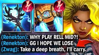 This guy lost his mind because I picked Rell Mid... but then I carried him