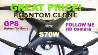 Amazing Value! S70W Full Featured Phantom Clone Drone - Review & Demo