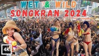 Songkran Festival 2024 | Water Festival Thailand | Central World Bangkok | 4K