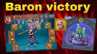 Lords Mobile - How to hold rallies on weaker account. Winning baron on LadyTwins. Highlights