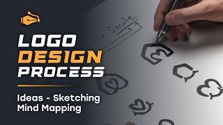 Logo Design Process - Idea, Mind Mapping, Sketching, Sketch to vector