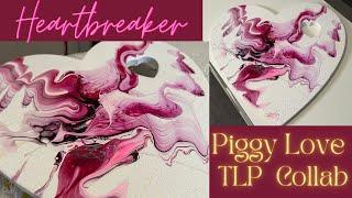 #256 TLP Piggy Love Collab Heartbreaker Transfer Bloom | Acrylic Pour | Abstract | Fluid Painting